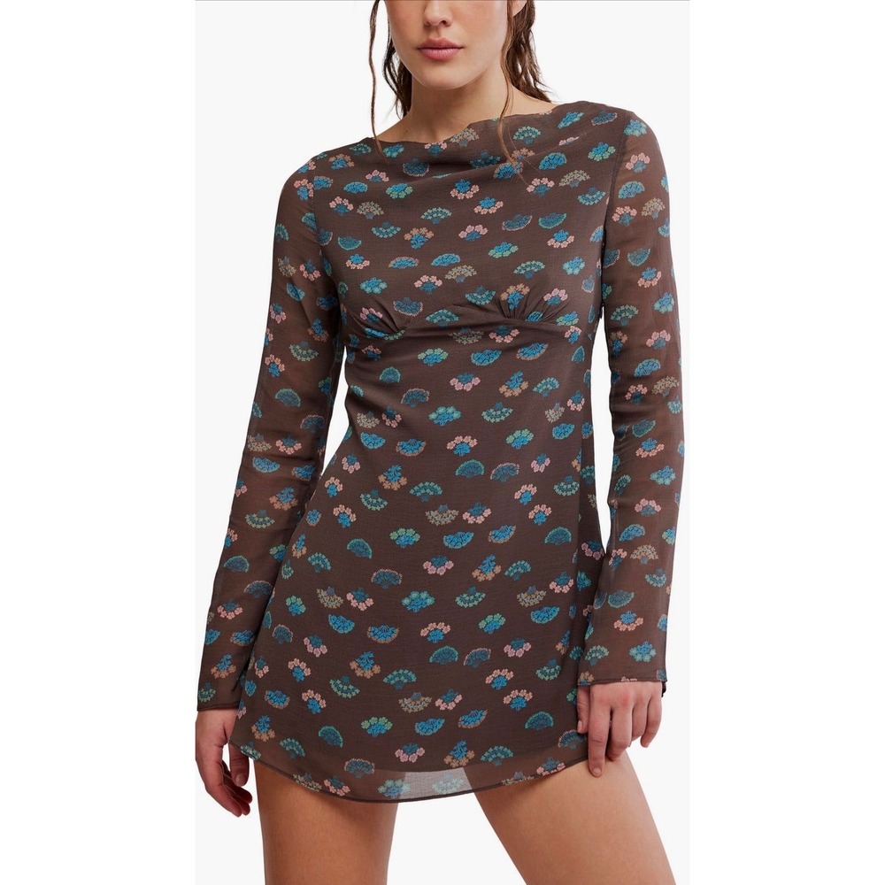 Jolie Printed Mini Dress espresso combo
